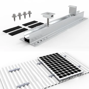 1 комплект солнечных монтажных направляющих Аксессуары для фотоэлектрических панелей Солнечных батарей Трапециевидная Система крепления Комплект направляющих Монтажные Принадлежности