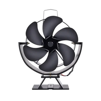 1 Штука Вращающегося На 360 Градусов Каминного Вентилятора, Бесшумного Печного Вентилятора, Эффективной Тепловой Дровяной Горелки Eco-Fan