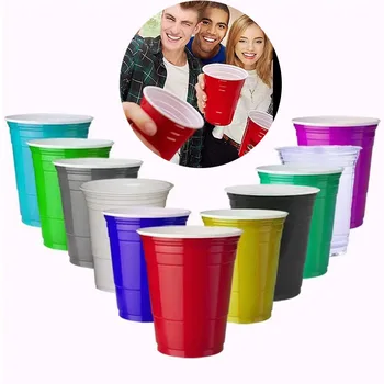 10шт Одноразовых пластиковых стаканчиков объемом 500-55 мл, Пивной понг для вечеринки, Игровая чашка для питья, посуда для пикника, барбекю на открытом воздухе, Бар, Ресторан 0