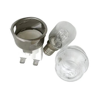 2 комплекта E14 Термостойкость 300 по Цельсию 250 В 25 Вт Лампа для духовки, держатель лампы для духовки, Освещение для духовки Керамическая головка лампы