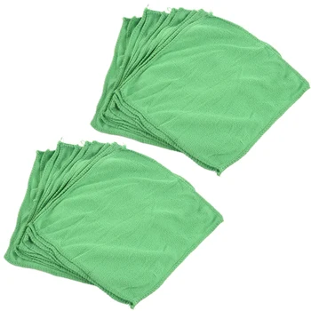 20шт Практичного Мягкого нового полотенца для Автомойки, Тряпки для чистки Авто, Зеленая Микрофибра, Зеленая 0