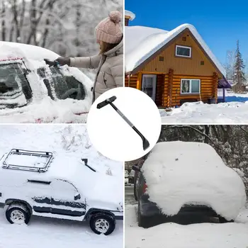 33-дюймовая Зимняя Автомобильная Лопата для уборки снега, Выдвижной Скребок для льда, Щетка для снега на лобовом стекле автомобиля, Эргономичная ручка, съемная 1