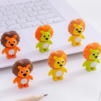 48 шт. Ластик Little Lion, ластики, Очаровательные, милые, Разбирающие 3D мультфильм для рисования 3