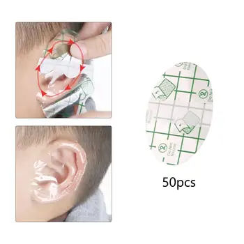 50x детских водонепроницаемых ушных чехлов, одноразовой Дышащей полиуретановой пленки, мягких наклеек на уши, наушников, протекторов для купания детей в душе.