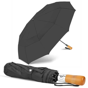 55-дюймовый автоматический открытый зонт для гольфа, ветрозащитный, водонепроницаемый, большой двойной козырек с вентиляцией, 10 ребер, Складной дорожный зонт,