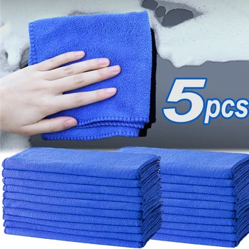5шт Синее полотенце из микрофибры для деталей автомобиля, утолщающая Суперабсорбирующая ткань для чистки деталей автомобиля, Сохнущее полотенце из Микрофибры для Автосервиса