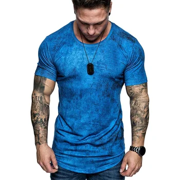 A2712 Новая монохромная 3D футболка, мужской повседневный топ, мужская 3D футболка, летняя рубашка с круглым вырезом, уличная одежда большого размера 0