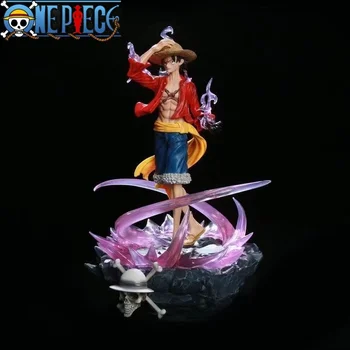 Bandai One Piece 41 см Gk Hot Blooded Luffy's Third Battlefield Munch D Luffy Scene Statue Decoration Аниме Bottom Glow Ручной работы 0