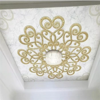 beibehang Пользовательские обои papel de parede 3D фотообои роскошная европейская мраморная текстура золотой жемчужный потолок 3d обои фреска
