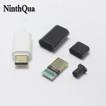 NinthQua 2 комплекта OTG USB 3.1 Type-C 5Pin Позолоченный для быстрой зарядки данных своими руками, линейный штекер Телефона для кабеля OD 3,0 мм2 4 в 1