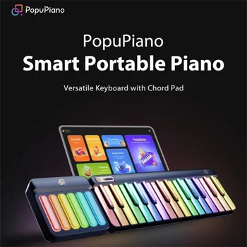 PopuPiano Умное Портативное Пианино Со Светодиодной Подсветкой 29 клавиш на 7 Октав С Многофункциональной Накладкой Для Аккордов Popubag Бесплатное Игровое приложение Поддержка Bluetooth 0