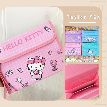 Sanrio Hello Kitty Сумка Для хранения Аниме Фигурка Куроми Cinnamoroll My Melody ID Сумка Большой Емкости Kawaii PU Сумка Y2K Sweet Girls 0