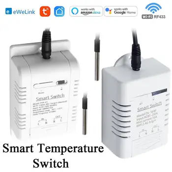 Tuya Ewelink WIFI Smart Temperature Switch 16A 3000W Intelligent Monitoring Thermostat Совместим с RF433 Alexa Google Home 0