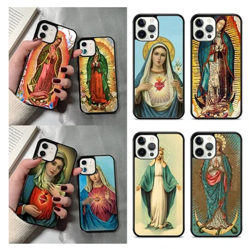 Virgen de Guadalupe Чехол Для телефона iPhone 14 15 13 12 Mini XR XS Max Чехол Для Apple 14 15 11 Pro Max 8 7 Plus SE2020 Coque 0