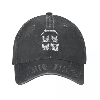 Бейсбольная кепка Cat Meowtallica, повседневная потертая джинсовая кепка-бейсболка для рок-музыки, унисекс, кепки для гольфа для бега на открытом воздухе, шляпа