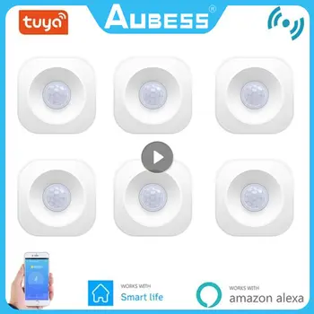 Беспроводной инфракрасный детектор AUBESS Tuya WiFi PIR Датчик движения, датчик охранной сигнализации, совместимый с приложением Smart Life Control 0