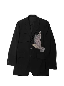 Блейзеры с принтом Голубя мира Унисекс Японский стиль дизайна мужские повседневные куртки Owens блейзеры для мужчин одежда для женщин топы 0