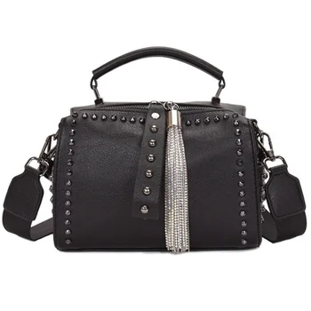 Брендовые кошельки и сумочки, Роскошная Дизайнерская сумка с цепочкой, маленькая кисточка через плечо, Бриллиантовая заклепка Luxus Tasche Punk Office 0