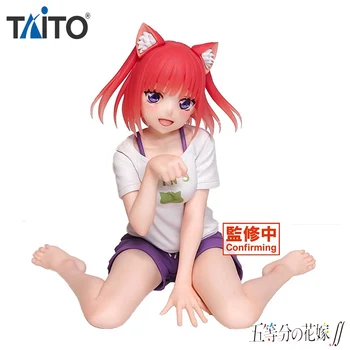 В наличии TAiTO Desktop Cute Квинтэссенция Quintuplets Nakano Nino Cat Room Wear ПВХ 13 СМ Аниме Фигурки Модель Игрушки