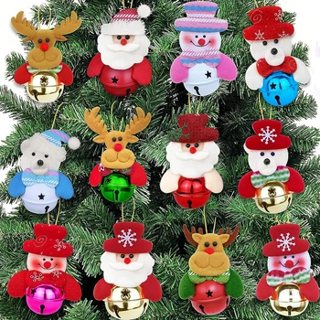Веселые Елочные Украшения Снеговик Санта Клаус Плюшевая Кукла Рождественская Елка Подвесные Подвески Для Дома Xmas Navidad Новогодние Подарки