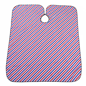 Водонепроницаемая маслостойкая накидка для салонной стрижки Barber Hairdressing Wrap Красный, белый, синий (в тонкую полоску)
