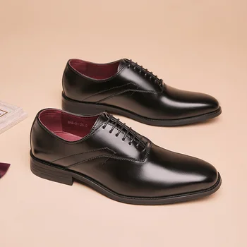 Высококачественная мужская модельная обувь, хит продаж, кожаная роскошная модная свадебная обувь для жениха, мужская официальная обувь Оксфорд в стиле Оксфорд 1