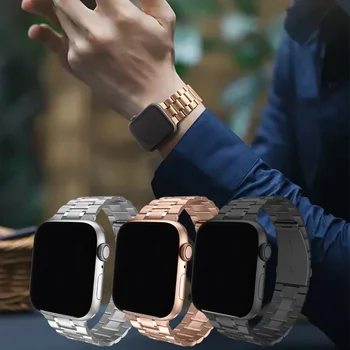 Высококачественный Ремешок из нержавеющей Стали для Apple Watch 6 SE 5 4 3 38 мм 40 Мм 42 ММ 44 ММ Металлический Интеллектуальный Ремешок Для Часов Boite Bracel 0