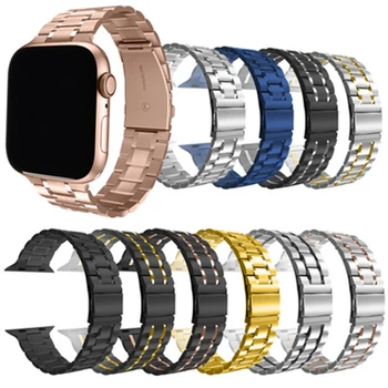Высококачественный Ремешок из нержавеющей Стали для Apple Watch 6 SE 5 4 3 38 мм 40 Мм 42 ММ 44 ММ Металлический Интеллектуальный Ремешок Для Часов Boite Bracel 1