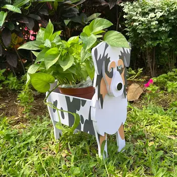 Высококачественный Садовый горшок в форме собаки из ПВХ, садовое кашпо, уличная садовая кашпо, статуя щенка, кашпо, горшок для украшения дома, сада и комнаты