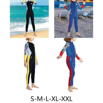 Детский гидрокостюм для мальчиков, купальники с длинным рукавом, гидрокостюмы для всего тела, защита от дождя для 3