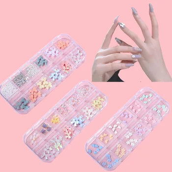 Дизайн ногтей смешанного размера, украшения для ногтей Kawaii, Разноцветные детали из смолы, принадлежности, набор для ногтей, фигурки, детали, 3D принадлежности, аксессуары для поделок