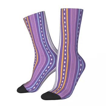 Дизайн с вертикальными линиями, носки в полоску, мужские женские зимние чулки в стиле харадзюку