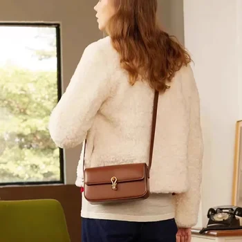 Дизайнерская сумка-седло Soild Color для женщин 2023, новая модная трендовая сумка через плечо из искусственной кожи, роскошная дизайнерская милая 1