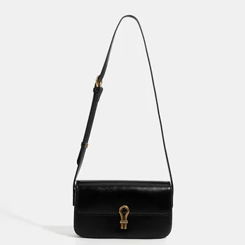 Дизайнерская сумка-седло Soild Color для женщин 2023, новая модная трендовая сумка через плечо из искусственной кожи, роскошная дизайнерская милая 4