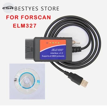 Для Forscan ELM327 OBD2 Сканер USB V1.5 С переключателем OBDII Elm 327 Автоматический Считыватель кода Автоматический Диагностический Сканер Инструмент