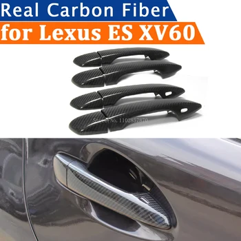 Для Lexus ES XV60 2013-2017 Аксессуары из настоящего углеродного волокна Дверная ручка Рамка Наклейка Внешняя отделка Обвес 0