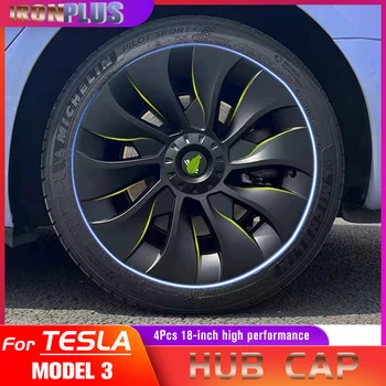 Для Tesla Model 3, 18-дюймовая крышка ступицы, 4 шт., Оригинальная автомобильная сменная крышка колеса, автомобильные Аксессуары для крышки ступицы 2017-2022