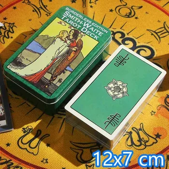 Железная коробка 12x7 см, карточные игры Смит Уэйт Таро без полей 0