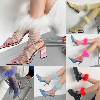 Женская мода ч. кружева сетки мягкие твердые носки короткие чулки носки поверх носков 0