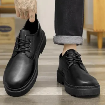 Кожаная обувь Мужская Летняя Дышащая Спортивная Повседневная Деловая официальная одежда в британском стиле Для мальчиков, Мужская обувь Martin Boo с низким верхом.