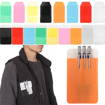 Красочный ПВХ карманный чехол для ручек, держатель для защиты кармана, герметичный чехол для ручек, сумка для врачей, медсестер, больница, школьные канцелярские принадлежности 0