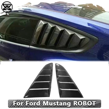 Крышка жалюзи из углеродного волокна для Ford Mustang в стиле робота, боковое вентиляционное отверстие, спойлер, ветровое стекло, обновление крышки задних жалюзи.