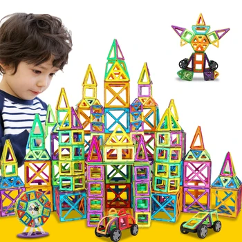 Магнитные блоки для детей, набор магнитов, Строительные блоки, детские конструкторы своими руками, игрушки-конструкторы, Замок, самолет, автомобиль, Развивающие игрушки 0
