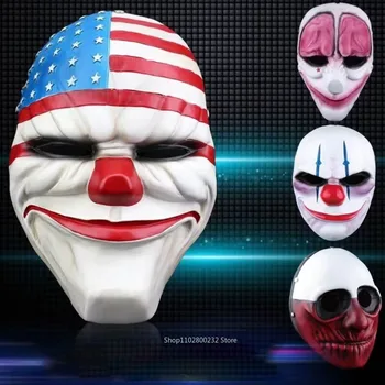 Маски клоунов с флагом США на Хэллоуин, Маскарадная вечеринка, ПВХ / Пластик, Маска Страшных Клоунов, День выплаты Жалованья 2, Ужасная Забавная Рождественская Карнавальная маска