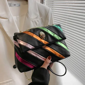 Модная женская сумка Весна 2023, новая модная универсальная сумка через плечо, сумка через плечо с цепочкой в полоску с головой орла