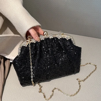 Модная женская сумка, вечерний клатч, свадебный клатч с бриллиантами, кошелек и сумочка для вечеринки, банкета, сумка-мессенджер на цепочке