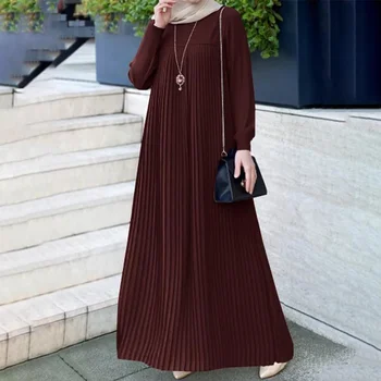 Модные Женские Туфли Саудовская Аравия Дубай Абая Джилбаб Халат Повседневная Мусульманская Одежда Длинный Халат Турецкое Платье Элегантная Женская Исламская Одежда