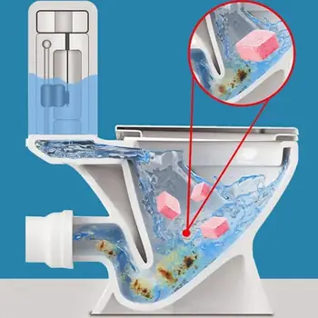 Мощные таблетки для обеззараживания, 12шт Быстродействующих туалетных шипучих таблеток для длительного удаления пятен от мочи для туалета 5