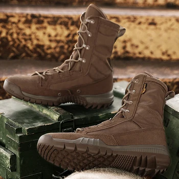 Мужская обувь, военные ботинки для взрослых, тактические ботинки для пустыни, мужские походные ботинки, нескользящие износостойкие армейские ботинки, мужская обувь