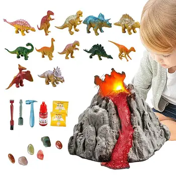 Набор для раскопок окаменелостей динозавров 3D Головоломка со скелетом, Игрушки для археологических раскопок Динозавров, Наборы для научных экспериментов, обучающие Игрушки для детей